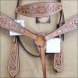 HILASON WESTERN LEATHER HORSE HEADSTALL BREAST COLLAR TAN / BROWN / BLACK CONCHO