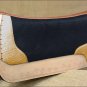 FP835-F HILASON WESTERN WOOL FELT SADDLE PAD W/ GOLD ALLIGATOR PRINT LEATHER