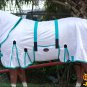 75" HILASON POLY AIRFLOW MESH HORSE FLY SHEET W/ NECK COVER & BELLY WRAP WHITE