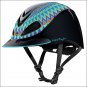 MEDIUM TROXEL FALLON TAYLOR MESH COVER HORSE RIDING HELMET TURQUOISE AZTEC