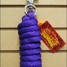 PURPLE HILASON BRAIDED POLY LEAD ROPE NICKEL PLATED MALLEABLE IRON BUFFALO SNAP