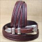 32 inch TONY LAMA BROWN LEATHER TENAYA CENTER LACED BELT