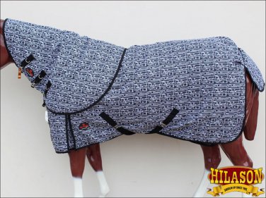 78" HILASON 1200D WATERPROOF TURNOUT HORSE BLANKET NECK COVER BLACK WHITE