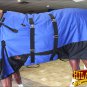 69" HILASON 1200D WATERPROOF WINTER TURNOUT HORSE BLANKET BELLY WRAP BLUE BLACK