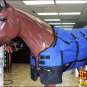69" HILASON 1200D WATERPROOF WINTER TURNOUT HORSE BLANKET BELLY WRAP BLUE BLACK