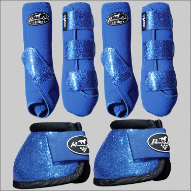 LARGE PROFESSIONAL CHOICE SPORTS HORSE BOOTS BELL VENTECH ELITE GLITTER ROYAL