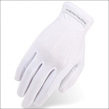 09 SIZE HERITAGE POWER GRIP STRETCHABLE NYLON HORSE RIDING EQUESTRIAN GLOVE WHIT