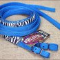 WEAVER BLUE WESTERN TACK ZEBRA OVERLAY HORSE SPLIT REINS