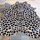 HS1125-F HILASON HAIR ON LEATHER BRAZILIAN COWHIDE SKIN RUG CARPET GIRAFFE PRINT