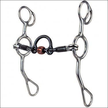 REINSMAN REINING HORSE CURB GAG 3 PIECE SWEET IRON COPPER ROLLER HORSE MOUTH BIT