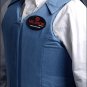 PV102- HILASON LEATHER BAREBACK PRO RODEO BULL RIDING PROTECTIVE VEST BLUE