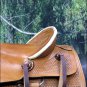 WESTERN LEATHER YOUTH CHILD BARREL RACING TRAIL SADDLE W/ BRIDLE COLLAR SET 14"