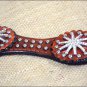 HILASON WESTERN LEATHER HORSE BREAST COLLAR MAHOGANY W/ SPUR CONCHO