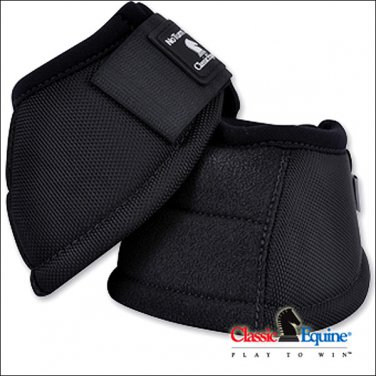 LARGE BLACK CLASSIC EQUINE HORSE KEVLAR NO TURN BELL BOOT
