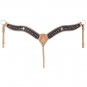 TOUGH 1 HIGH NOON SPUR ROWEL BREASTCOLLAR W/ BLACK HAIR OVERLAY