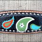 HILASON WESTERN LEATHER HORSE BRIDLE HEADSTALL BREAST COLLAR HAND PAINT PAISLEY