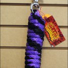 PURPLE BLACK HORSE TACK BRAIDED POLY LEAD ROPE W/ BUFFALO SNAP SOLID 5/8 X 9