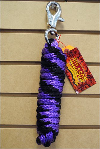 PURPLE BLACK HORSE TACK BRAIDED POLY LEAD ROPE W/ BUFFALO SNAP SOLID 5/8 X 9