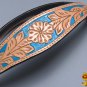 HILASON LEATHER WESTERN HORSE BRIDLE HEADSTALL BREAST COLLAR TAN TURQUOISE INLAY