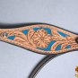 HILASON LEATHER WESTERN HORSE BRIDLE HEADSTALL BREAST COLLAR TAN TURQUOISE INLAY