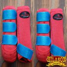 LARGE HILASON GLITTER BLUE HORSE FRONT REAR LEG PROTECTION SPORTS BOOTS 4 PACK