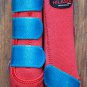LARGE HILASON GLITTER BLUE HORSE FRONT REAR LEG PROTECTION SPORTS BOOTS 4 PACK