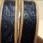 32 inch JUSTIN FLORAL TOOLED TAPER WESTERN LEATHER MANS BELT BLACK