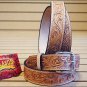 NEW HILASON HANDMADE FLORAL TOOL HEAVY DUTY WESTERN WORK LEATHER MENS BELT - TAN