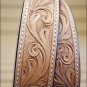 NEW HILASON HANDMADE FLORAL TOOL HEAVY DUTY WESTERN WORK LEATHER MENS BELT - TAN