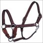 1" HILASON WESTERN HORSE DOUBLE STITCHED LEATHER BROWN HALTER W/ SS HARDWARE