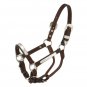 TOUGH 1 YEARLING ROYAL KING SILVER BAR SHOW LEATHER HORSE HALTER DARK OIL