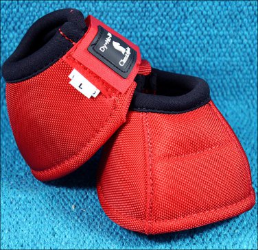SMALL CLASSIC EQUINE DYNO HORSE NO TURN BELL BOOTS PAIR RED