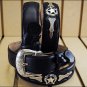 40in. JUSTIN ODESSA STAR WESTERN TOOLED LEATHER MANS BELT BLACK