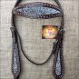 HILASON WESTERN LEATHER HORSE BRIDE HEADSTALL BROWN W/ SILVER INLAY