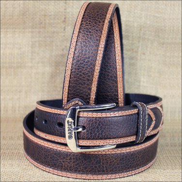 36 INCH WESTERN ARIAT MEN DEISEL BROWN ROWDY LEATHER BELT