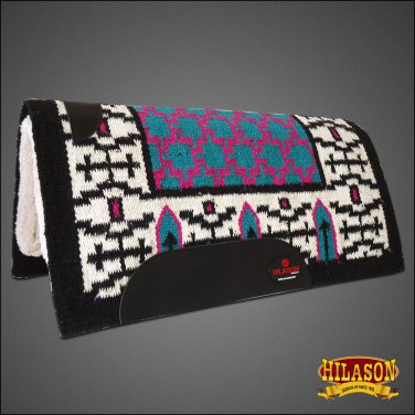 MADE IN USA FE159 HILASON WESTERN WOOL FELT SADDLE BLANKET PAD WHITE BLACK PINK