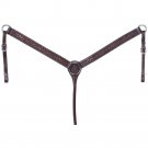 TOUGH 1 LAWMAN FLORAL HORSE BREASTCOLLAR DARK ANTIQUE OIL FINISH