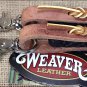 BLACK 8ft WEAVER HORSE POLY ROPING REINS W/ LEATHER LACES LOOP ENDS