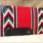 FEP264 HILASON WESTERN NEW ZEALAND WOOL HORSE SADDLE BLANKET RED GREEN BLACK