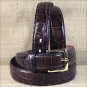 36 X 1 1/2" 3D BROWN MENS DRESS GATOR PRINT LEATHER BELT REMOVABLE BRASS BUCKLE