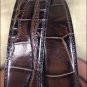 38 X 1 1/2" 3D BROWN MENS DRESS GATOR PRINT LEATHER BELT REMOVABLE BRASS BUCKLE