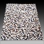 HR122 HILASON HOME DECOR COWHIIDE HAIR ON LEATHER PATCHWORK AREA RUGS CARPET
