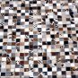 HR122 HILASON HOME DECOR COWHIIDE HAIR ON LEATHER PATCHWORK AREA RUGS CARPET