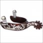 PROFESSIONAL CHOICE ANTIQUE BROWN BOB AVILA LADIES SPUR FLORAL SILVER ENGRAVED