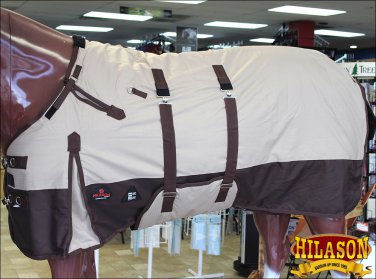 72" HILASON 1200D WATERPROOF TURNOUT HORSE WINTER BLANKET BELLY WRAP TAN BROWN
