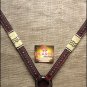 S497 HILASON WESTERN LEATHER RAWHIDE BRAIDED HORSE BREAST COLLAR - DARK BROWN