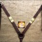 S497 HILASON WESTERN LEATHER RAWHIDE BRAIDED HORSE BREAST COLLAR - DARK BROWN