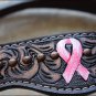 HILASON WESTERN LEATHER HORSE BRIDLE HEADSTALL BROWN PINK BREAST CANCER RIBBON