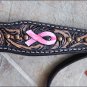 HILASON WESTERN LEATHER HORSE BRIDLE HEADSTALL BROWN PINK BREAST CANCER RIBBON