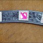 HILASON WESTERN LEATHER BREAST COLLAR BLACK W/ PINK BLING CONCHO